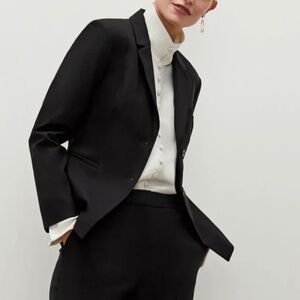 MM LaFleur New York Women's Hoffman Blazer Tropical Wool Black Classic Size 6